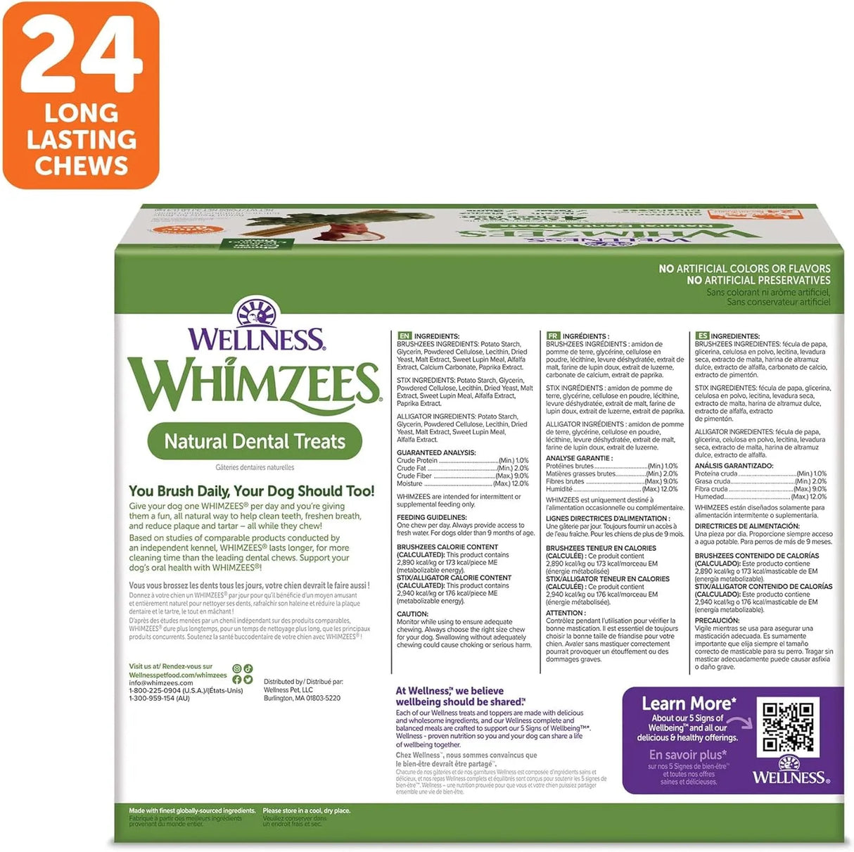 WELLNESS WHIMZEES - Wellness WHIMZEES Value Box Dog Dental Treats Large Size 24 Piezas - The Red Vitamin MX - Cuidado Dental Para Perros - {{ shop.shopifyCountryName }}