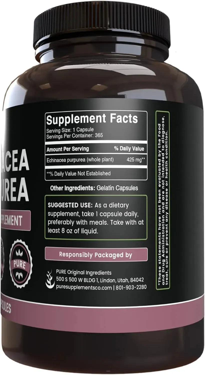 PURE ORIGINAL INGREDIENTS - Pure Original Ingredients Echinacea Purpurea 365 Capsulas - The Red Vitamin MX - Suplementos Alimenticios - {{ shop.shopifyCountryName }}