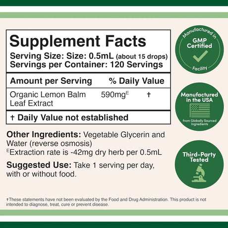 DOUBLE WOOD SUPPLEMENTS - Double Wood Supplements Lemon Balm Tincture 60Ml. - The Red Vitamin MX - Suplementos Alimenticios - {{ shop.shopifyCountryName }}