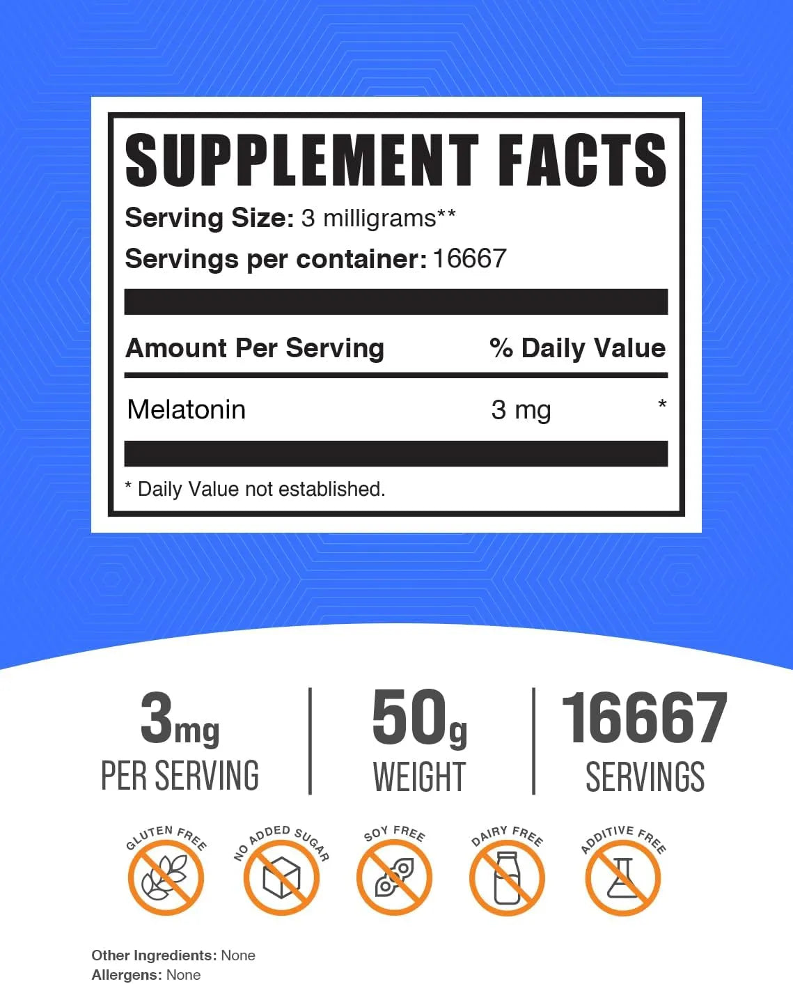 BULK SUPPLEMENTS - Bulk Supplements Melatonin Powder 50Gr. - The Red Vitamin MX - Suplementos Alimenticios - {{ shop.shopifyCountryName }}