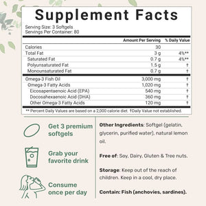 MICRO INGREDIENTS - Micro Ingredients Omega 3 Fish Oil 3000Mg. 240 Capsulas Blandas - The Red Vitamin MX - Suplementos Alimenticios - {{ shop.shopifyCountryName }}