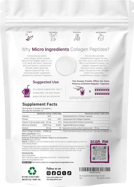 MICRO INGREDIENTS - Micro Ingredients Multi Collagen Peptides Powder 454Gr. - The Red Vitamin MX - Suplementos Alimenticios - {{ shop.shopifyCountryName }}