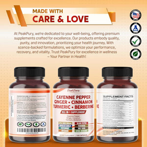 PEAK PURY - Peak Pury Cayenne Pepper Ginger Turmeric Berberine 150 Capsulas - The Red Vitamin MX - Suplementos Alimenticios - {{ shop.shopifyCountryName }}