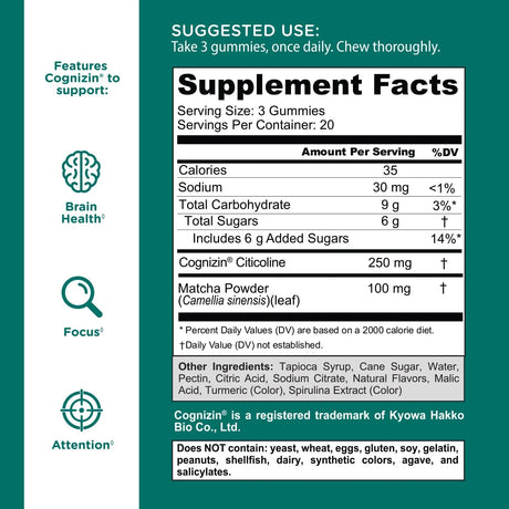 GOLI NUTRITION - Goli Matcha Mind Gummies 60 Gomitas - The Red Vitamin MX - Suplementos Alimenticios - {{ shop.shopifyCountryName }}