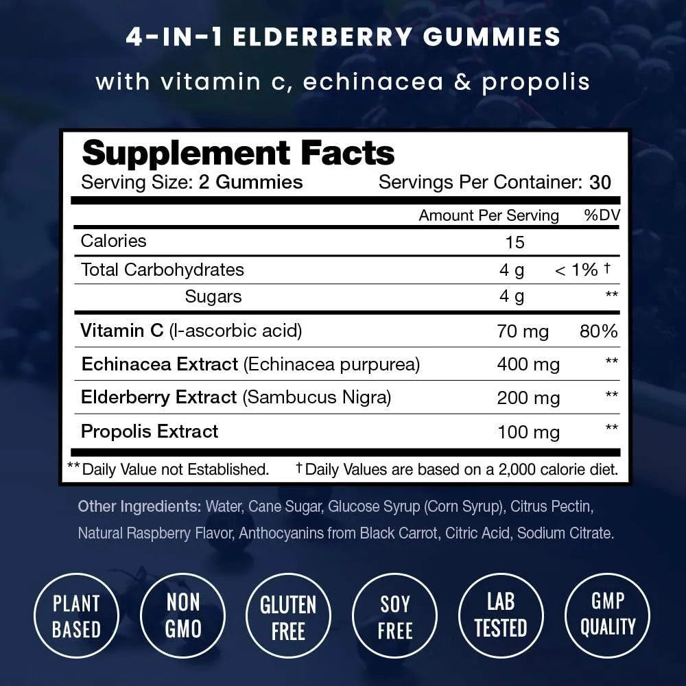 NUTRACHAMPS - NutraChamps Elderberry Gummies 60 Gomitas - The Red Vitamin MX - Suplementos Alimenticios - {{ shop.shopifyCountryName }}