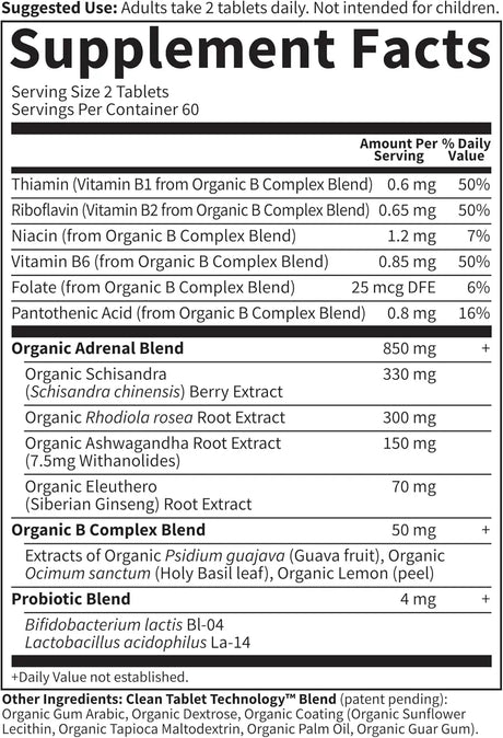 GARDEN OF LIFE - Garden of Life Organics Adrenal Daily Balance 120 Tabletas - The Red Vitamin MX - Suplementos Alimenticios - {{ shop.shopifyCountryName }}