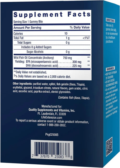 LIFE EXTENSION - Life Extension Omega-3 Fish Oil Gummy Bites 36 Gomitas - The Red Vitamin MX - Suplementos Alimenticios - {{ shop.shopifyCountryName }}