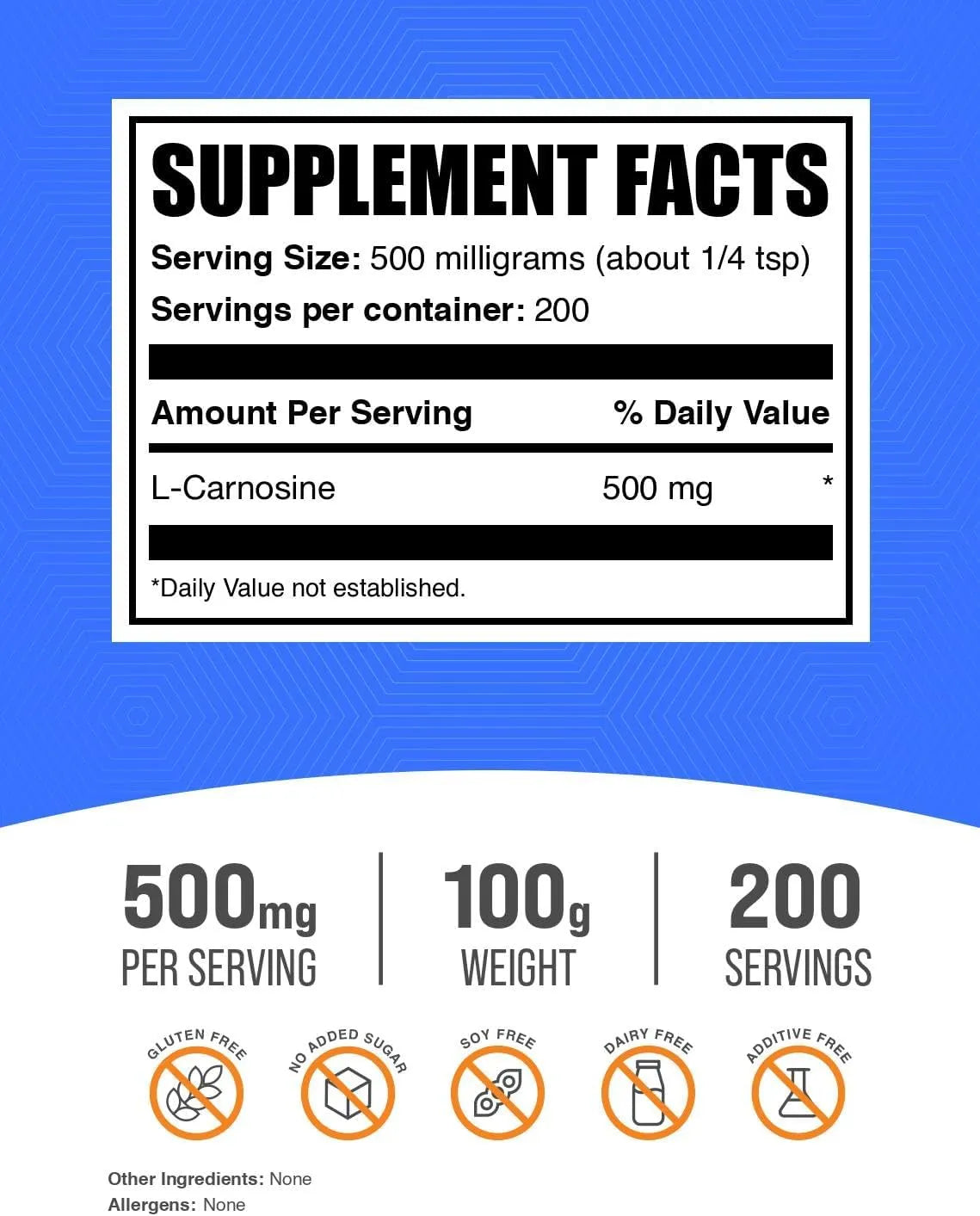 BULK SUPPLEMENTS - Bulk Supplements L-Carnosine Powder 100Gr. - The Red Vitamin MX - Suplementos Alimenticios - {{ shop.shopifyCountryName }}