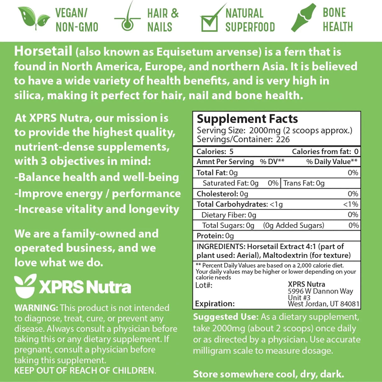 XPRS NUTRA - XPRS Nutra Horsetail Extract Powder 453Gr. - The Red Vitamin MX - Suplementos Alimenticios - {{ shop.shopifyCountryName }}