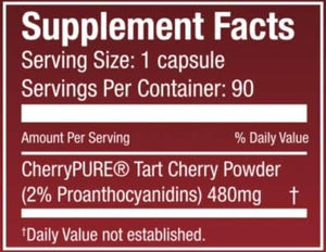 Cherry Bay Wellness Montmorency Tart Cherry 480Mg. 90 Capsulas