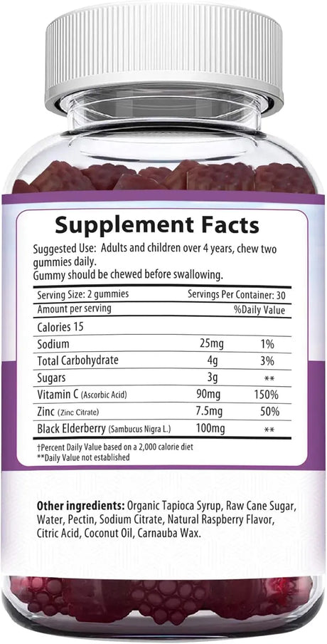 HERBION - Herbion Elderberry Gummies with Vitamin C & Zinc 60 Gomitas - The Red Vitamin MX - Suplementos Alimenticios - {{ shop.shopifyCountryName }}