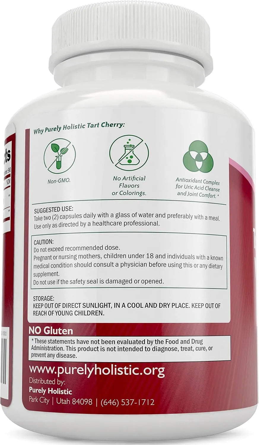 PURELY HOLISTIC - Purely Holistic Tart Cherry Extract 1000Mg. 180 Capsulas - The Red Vitamin MX - Suplementos Alimenticios - {{ shop.shopifyCountryName }}