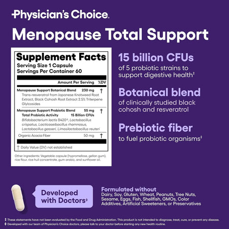 PHYSICIAN'S CHOICE - Physician's CHOICE Menopause Total Support 60 Capsulas - The Red Vitamin MX - Suplementos Alimenticios - {{ shop.shopifyCountryName }}