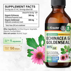 BIOKRAUTER - Bio Krauter Echinacea and Goldenseal Root Liquid Extract 4 Fl.Oz. - The Red Vitamin MX - Suplementos Alimenticios - {{ shop.shopifyCountryName }}