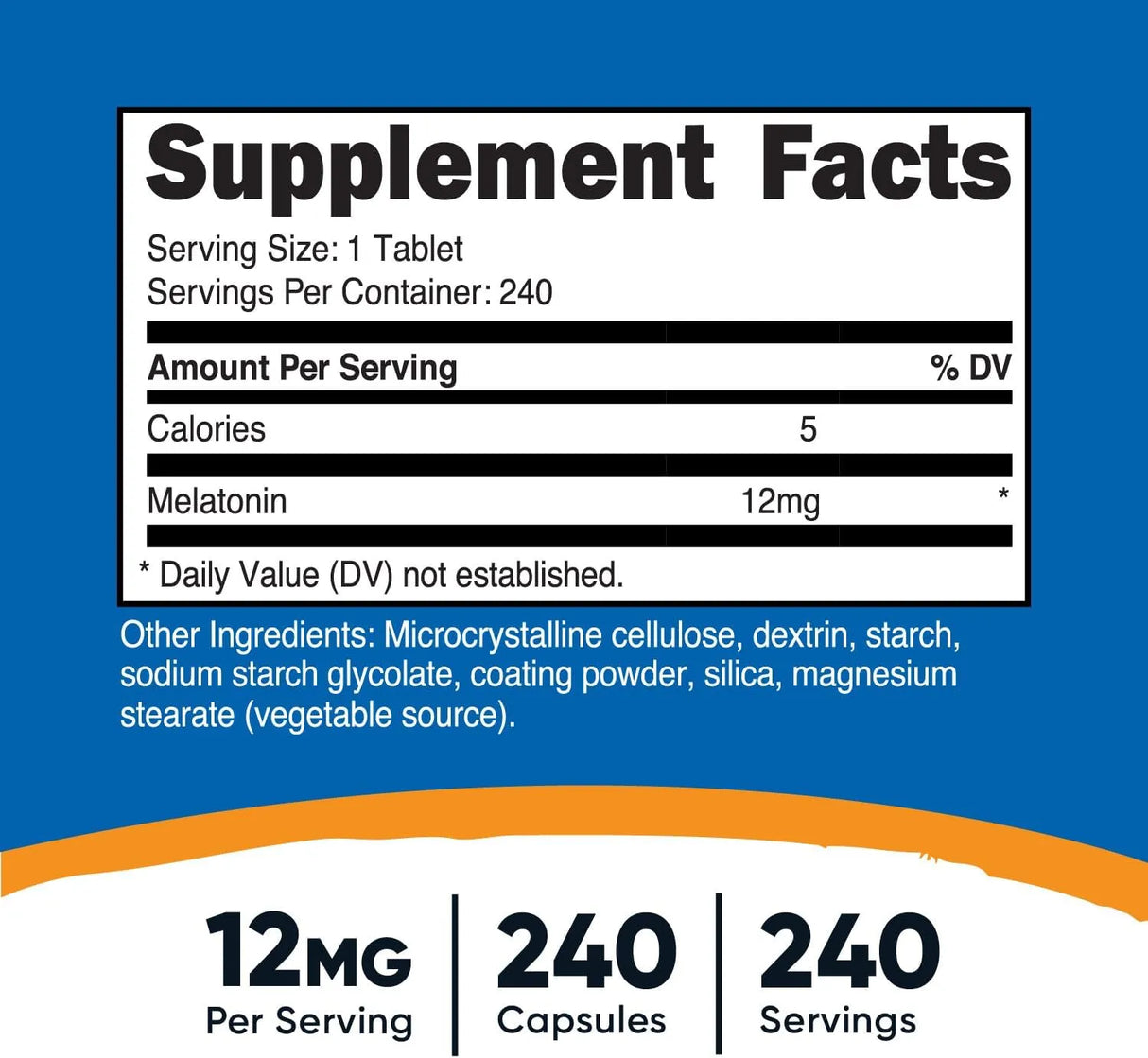 NUTRICOST - Nutricost Melatonin 12Mg. 240 Tabletas - The Red Vitamin MX - Suplementos Alimenticios - {{ shop.shopifyCountryName }}