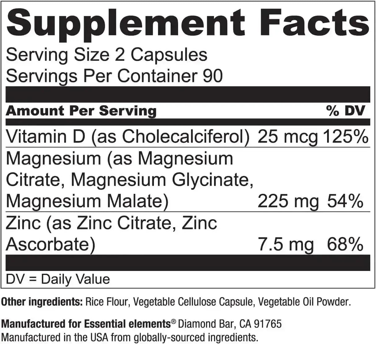 ESSENTIAL ELEMENTS - Essential Elements Magnesium & Zinc with Vitamin D3 180 Capsulas - The Red Vitamin MX - Suplementos Alimenticios - {{ shop.shopifyCountryName }}