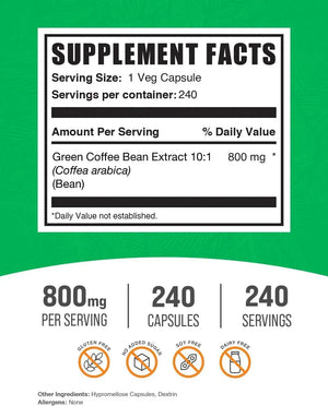 BULK SUPPLEMENTS - Bulk Supplements Green Coffee Bean Extract 8000Mg. 240 Capsulas - The Red Vitamin MX - Suplementos Alimenticios - {{ shop.shopifyCountryName }}