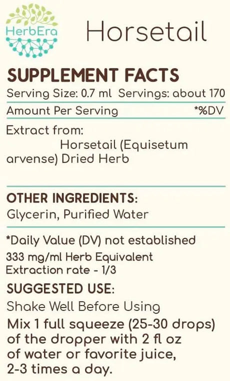 HERBERA - HerbEra Horsetail B60 Alcohol-Free Herbal Extract 4 Fl.Oz. - The Red Vitamin MX - Suplementos Alimenticios - {{ shop.shopifyCountryName }}