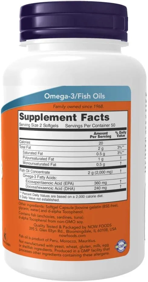 NOW SUPPLEMENTS - Now Supplements Omega-3 100 Capsulas Blandas - The Red Vitamin MX - Suplementos Alimenticios - {{ shop.shopifyCountryName }}