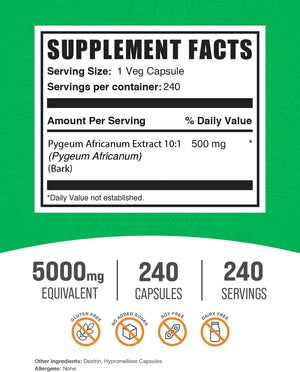 BULK SUPPLEMENTS - Bulk Supplements Pygeum Africanum Extract 5000Mg. 240 Capsulas - The Red Vitamin MX - Suplementos Alimenticios - {{ shop.shopifyCountryName }}