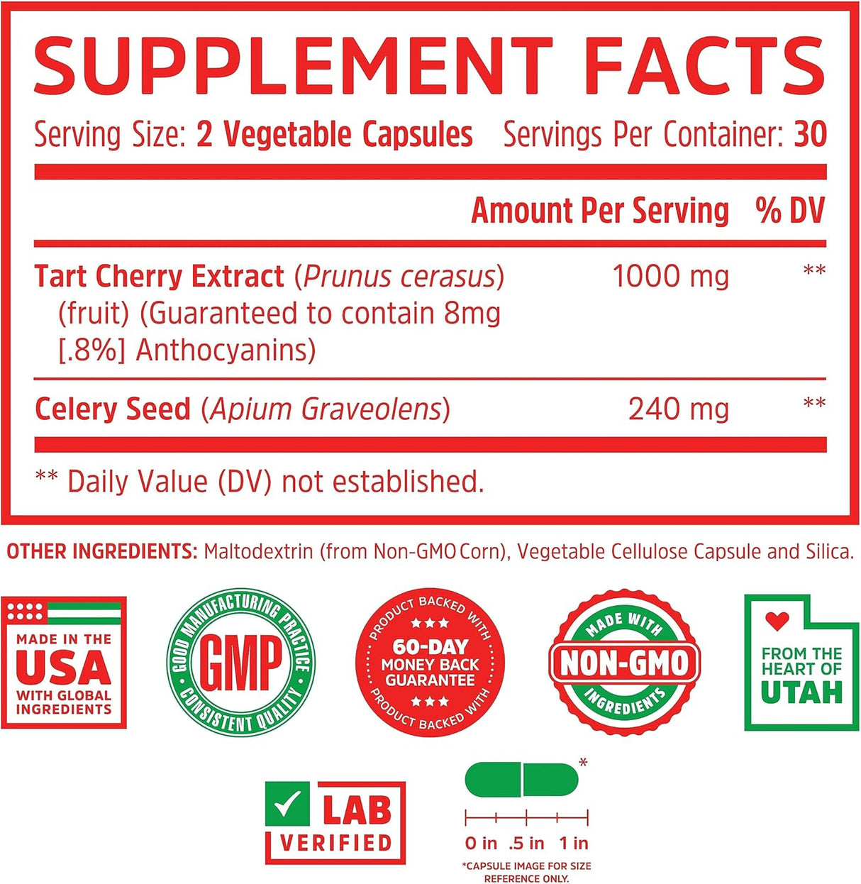 Zhou Tart Cherry Extract with Celery Seed 60 Capsulas