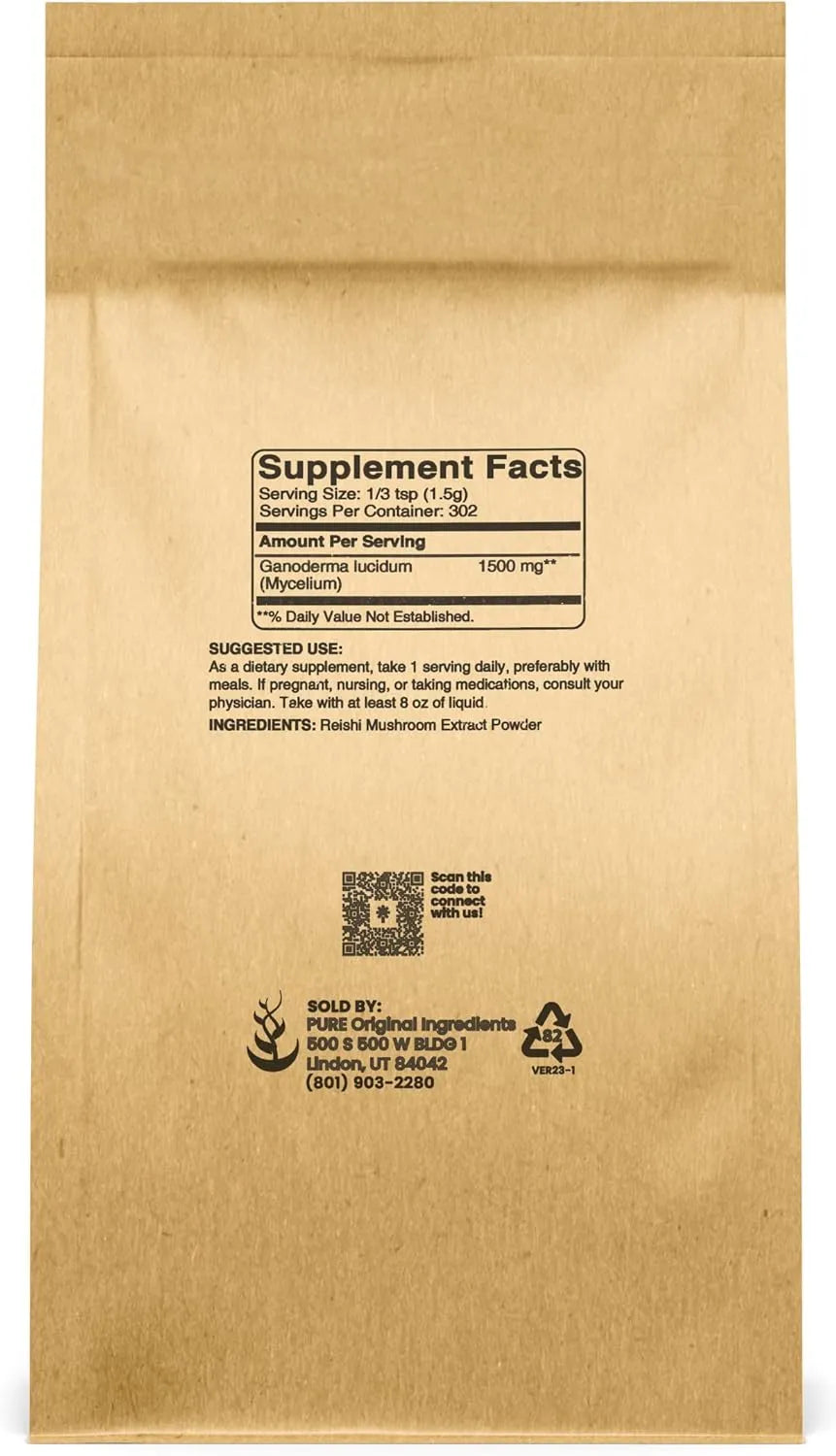 PURE ORIGINAL INGREDIENTS - Pure Original Ingredients Reishi Mushroom Powder 453Gr. - The Red Vitamin MX - Suplementos Alimenticios - {{ shop.shopifyCountryName }}