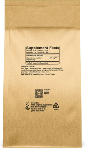 PURE ORIGINAL INGREDIENTS - Pure Original Ingredients Reishi Mushroom Powder 453Gr. - The Red Vitamin MX - Suplementos Alimenticios - {{ shop.shopifyCountryName }}