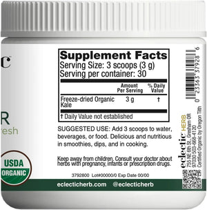ECLECTIC HERB - Eclectic Herb Raw Fresh Freeze-Dried Kale Whole Food Powder 90Gr. - The Red Vitamin MX - Suplementos Alimenticios - {{ shop.shopifyCountryName }}