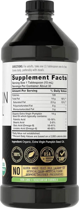 CARLYLE - Carlyle Pumpkin Seed Oil Organic Cold Pressed 473Ml. - The Red Vitamin MX - Suplementos Alimenticios - {{ shop.shopifyCountryName }}