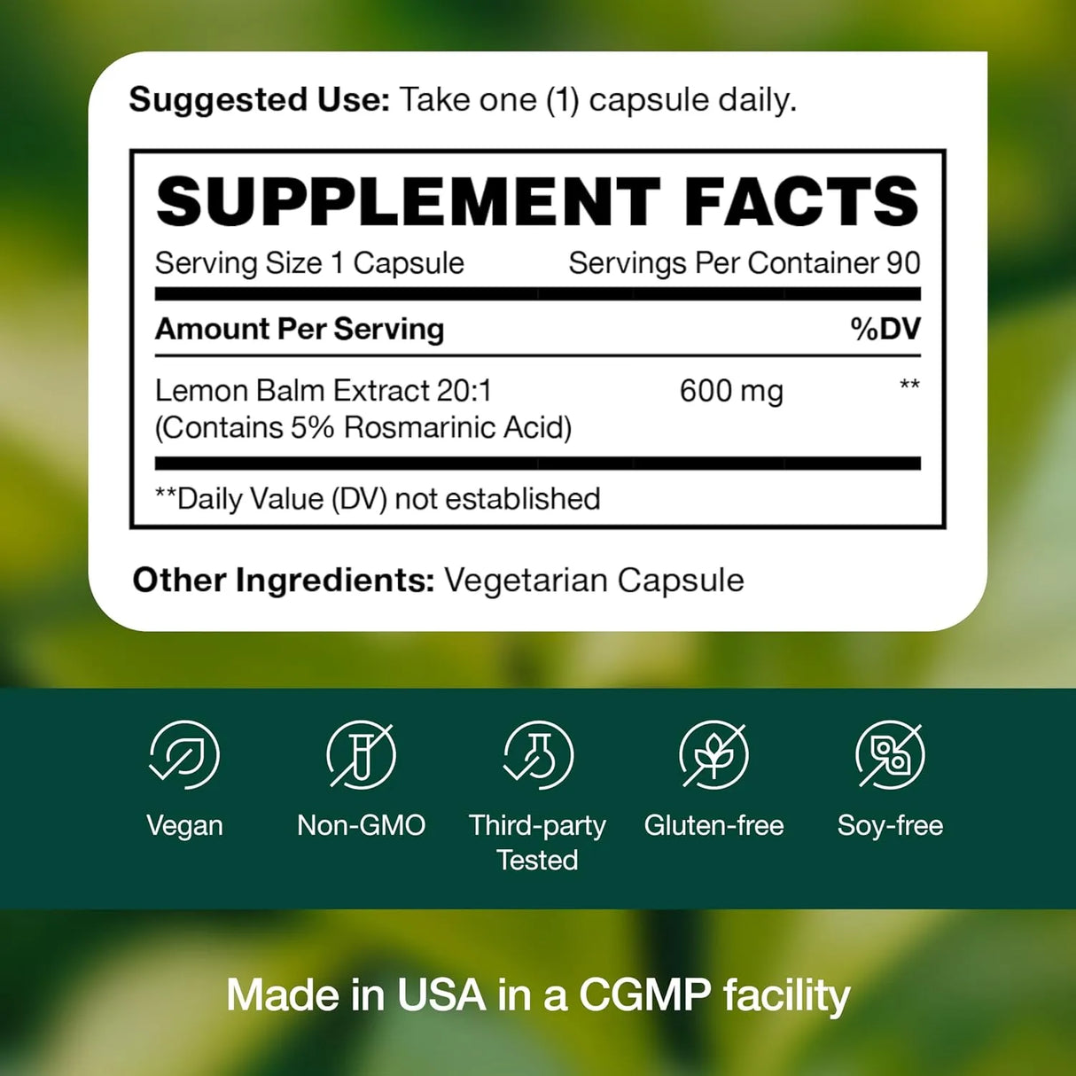 FRESH NUTRITION - Fresh Nutrition Lemon Balm Extract 90 Capsulas - The Red Vitamin MX - Suplementos Alimenticios - {{ shop.shopifyCountryName }}