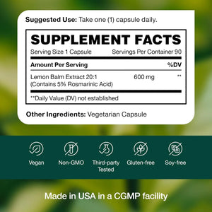 FRESH NUTRITION - Fresh Nutrition Lemon Balm Extract 90 Capsulas - The Red Vitamin MX - Suplementos Alimenticios - {{ shop.shopifyCountryName }}