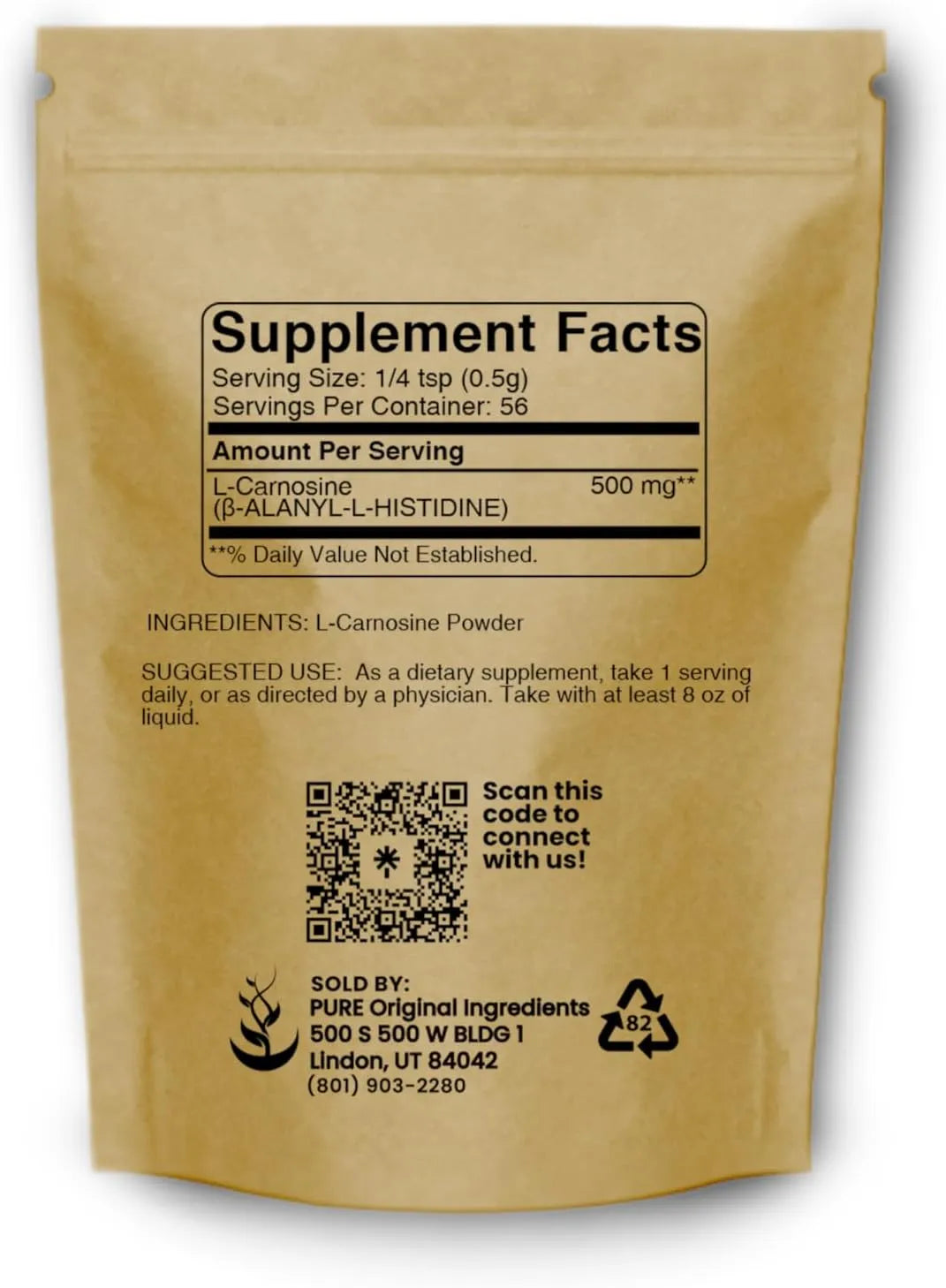 PURE ORIGINAL INGREDIENTS - Pure Original Ingredients L-Carnosine Powder 28Gr. - The Red Vitamin MX - Suplementos Alimenticios - {{ shop.shopifyCountryName }}