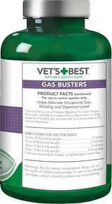 Vet's Best Gas Busters Digestive Support for Dogs 90 Tabletas Masticables
