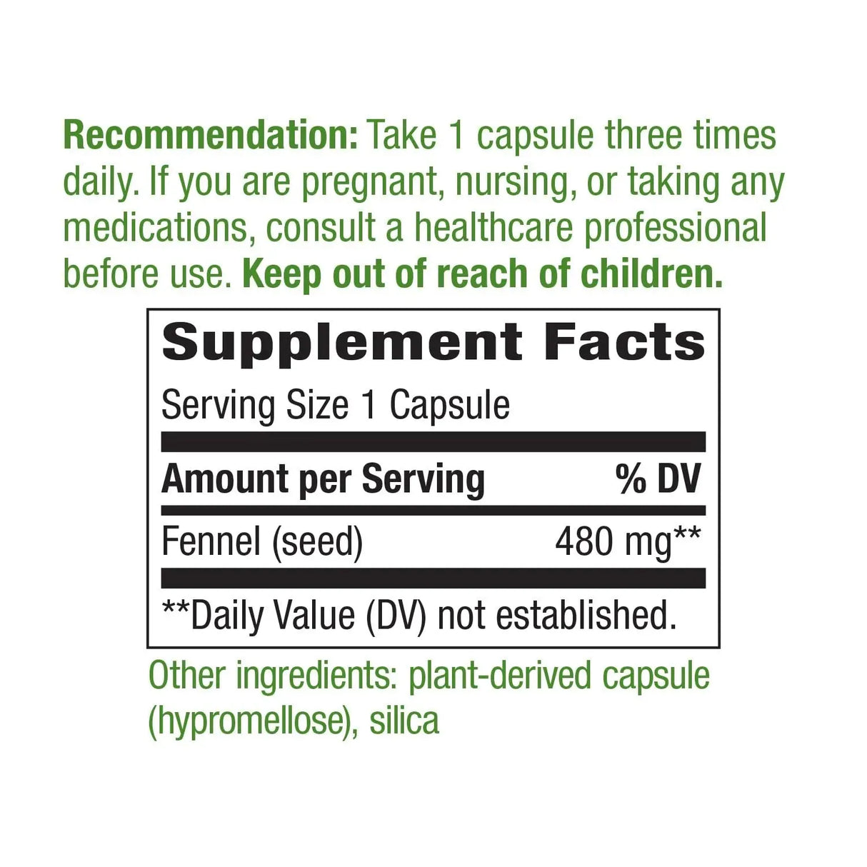 NATURE'S WAY - Nature's Way Fennel Seed 480Mg. 100 Capsulas - The Red Vitamin MX - Suplementos Alimenticios - {{ shop.shopifyCountryName }}