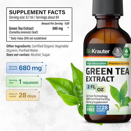 BIOKRAUTER - Bio Krauter Green Tea Extract Liquid Drops 2 Fl.Oz. - The Red Vitamin MX - Suplementos Alimenticios - {{ shop.shopifyCountryName }}