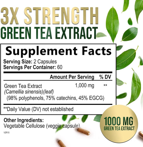 NATURE'S NUTRITION - Nature's Nutrition Green Tea Extract 1000Mg. 120 Capsulas - The Red Vitamin MX - Suplementos Alimenticios - {{ shop.shopifyCountryName }}