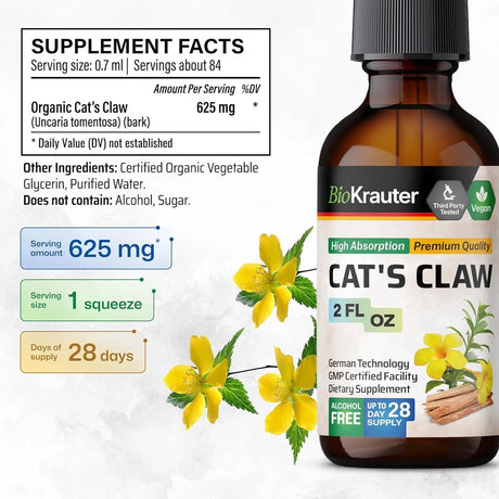 BIOKRAUTER - BIO KRAUTER Cats Claw Herbal Liquid Extract 2 Fl.Oz. - The Red Vitamin MX - Suplementos Alimenticios - {{ shop.shopifyCountryName }}