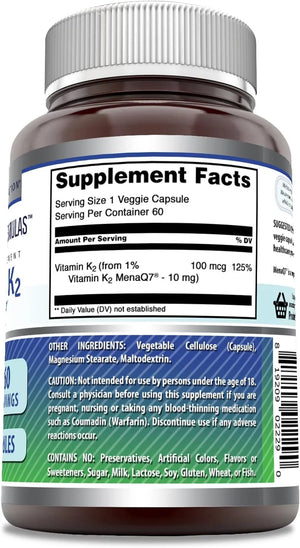 AMAZING FORMULAS - Amazing Formulas Vitamin K2 Menaq7 MK7 60 Capsulas - The Red Vitamin MX - Suplementos Alimenticios - {{ shop.shopifyCountryName }}