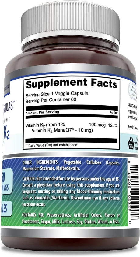 AMAZING FORMULAS - Amazing Formulas Vitamin K2 Menaq7 MK7 60 Capsulas - The Red Vitamin MX - Suplementos Alimenticios - {{ shop.shopifyCountryName }}