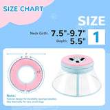ICOYEA Sponge Core Dog Cone PINK Size 1 Neck: 7.5"- 9.7"