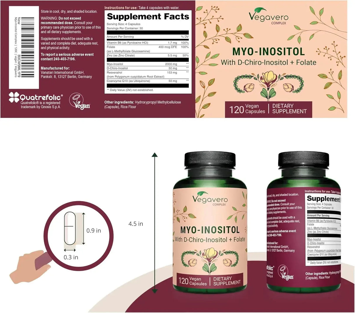 VEGAVERO - Vegavero Myo-Inositol & D-Chiro Inositol 120 Capsulas - The Red Vitamin MX - Suplementos Alimenticios - {{ shop.shopifyCountryName }}