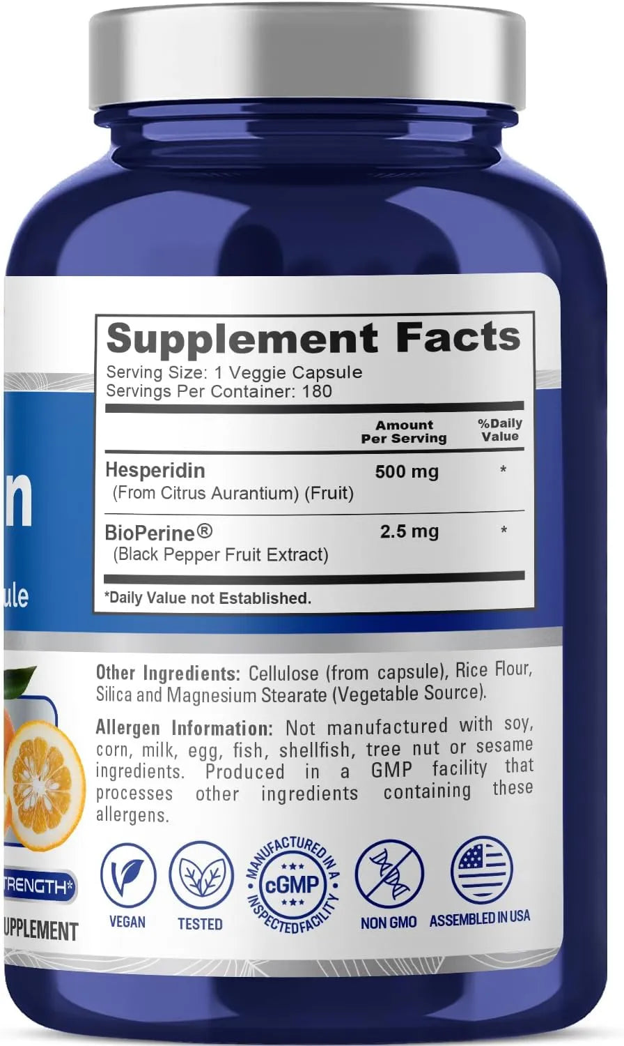 NUSAPURE - NusaPure Hesperidin 500Mg. 180 Capsulas - The Red Vitamin MX - Suplementos Alimenticios - {{ shop.shopifyCountryName }}