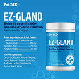 Pet MD EZ Gland Dog Anal Gland Chews with Pumpkin and Fiber 60 Masticables