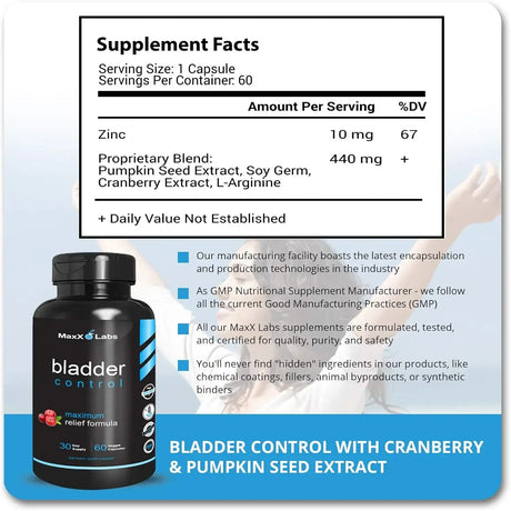 MAXX LABS - MaxX Labs Bladder Control 60 Capsulas - The Red Vitamin MX - Suplementos Alimenticios - {{ shop.shopifyCountryName }}