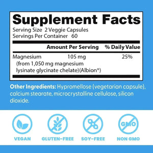 DOCTOR'S BEST - Doctor's Best High Absorption Magnesium Lysinate Glycinate 120 Capsulas - The Red Vitamin MX - Suplementos Alimenticios - {{ shop.shopifyCountryName }}