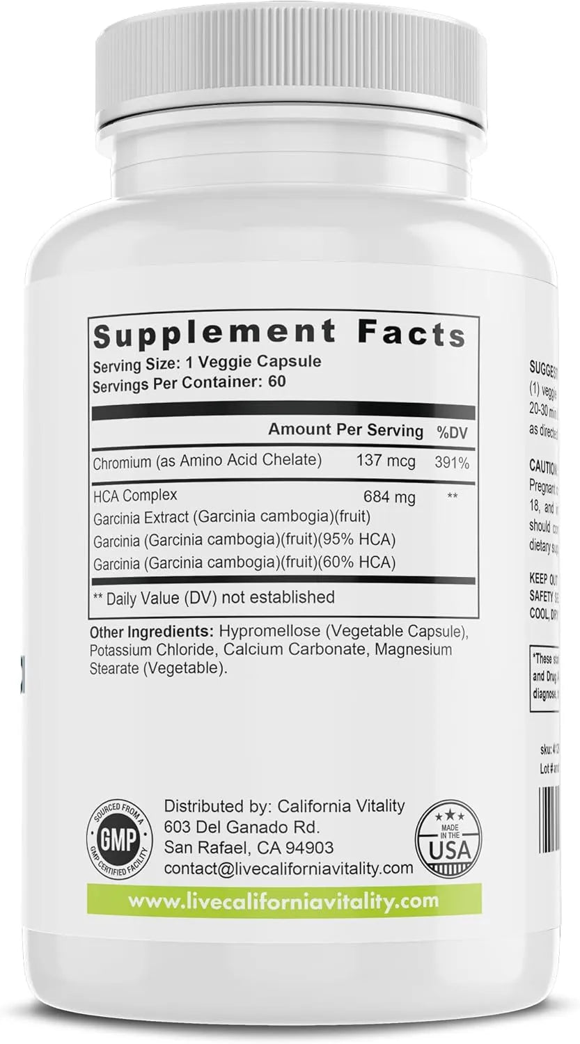 CALIFORNIA VITALITY - California Vitality Garcinia Cambogia 60 Capsulas - The Red Vitamin MX - Suplementos Alimenticios - {{ shop.shopifyCountryName }}