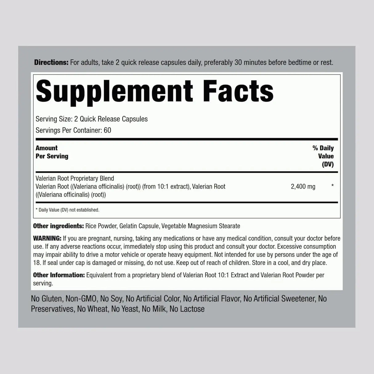 PIPING ROCK - Piping Rock Valerian Root Extract 2400Mg. 120 Capsulas - The Red Vitamin MX - Suplementos Alimenticios - {{ shop.shopifyCountryName }}