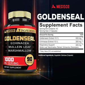 MECISCO - Mecisco Goldenseal Root with Echinacea, Mullein Leaf, Plantain & More 90 Capsulas - The Red Vitamin MX - Suplementos Alimenticios - {{ shop.shopifyCountryName }}