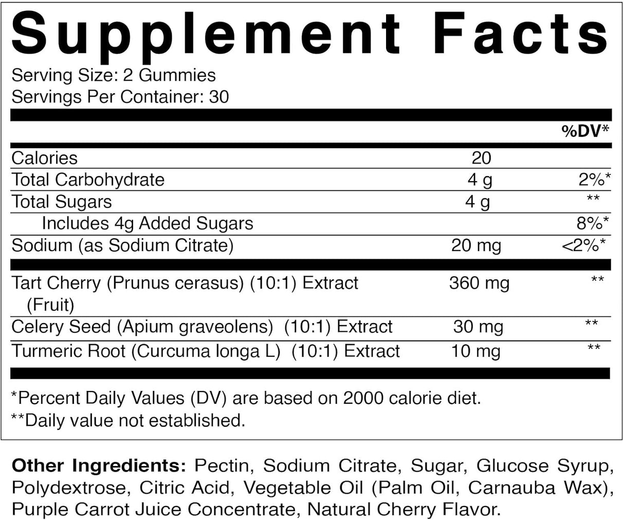 VITAMATIC - Vitamatic Tart Cherry with Celery Seed Gummies 60 Gomitas - The Red Vitamin MX - Suplementos Alimenticios - {{ shop.shopifyCountryName }}