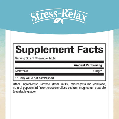 NATURAL FACTORS - Natural Factors Stress-Relax Melatonin 1Mg. 180 Tabletas Masticables - The Red Vitamin MX - Suplementos Alimenticios - {{ shop.shopifyCountryName }}